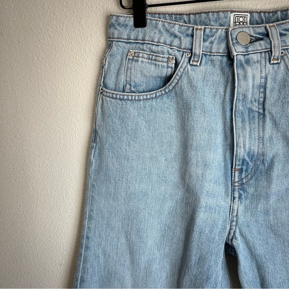 Toteme Jeans Flair Sz 27 Lightwashed Cotton Wide Leg - Picture 3 of 15
